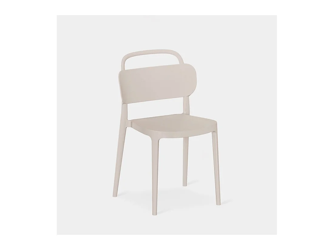 Chaise d'extérieur en plastique beige 47x78 cm-Edda