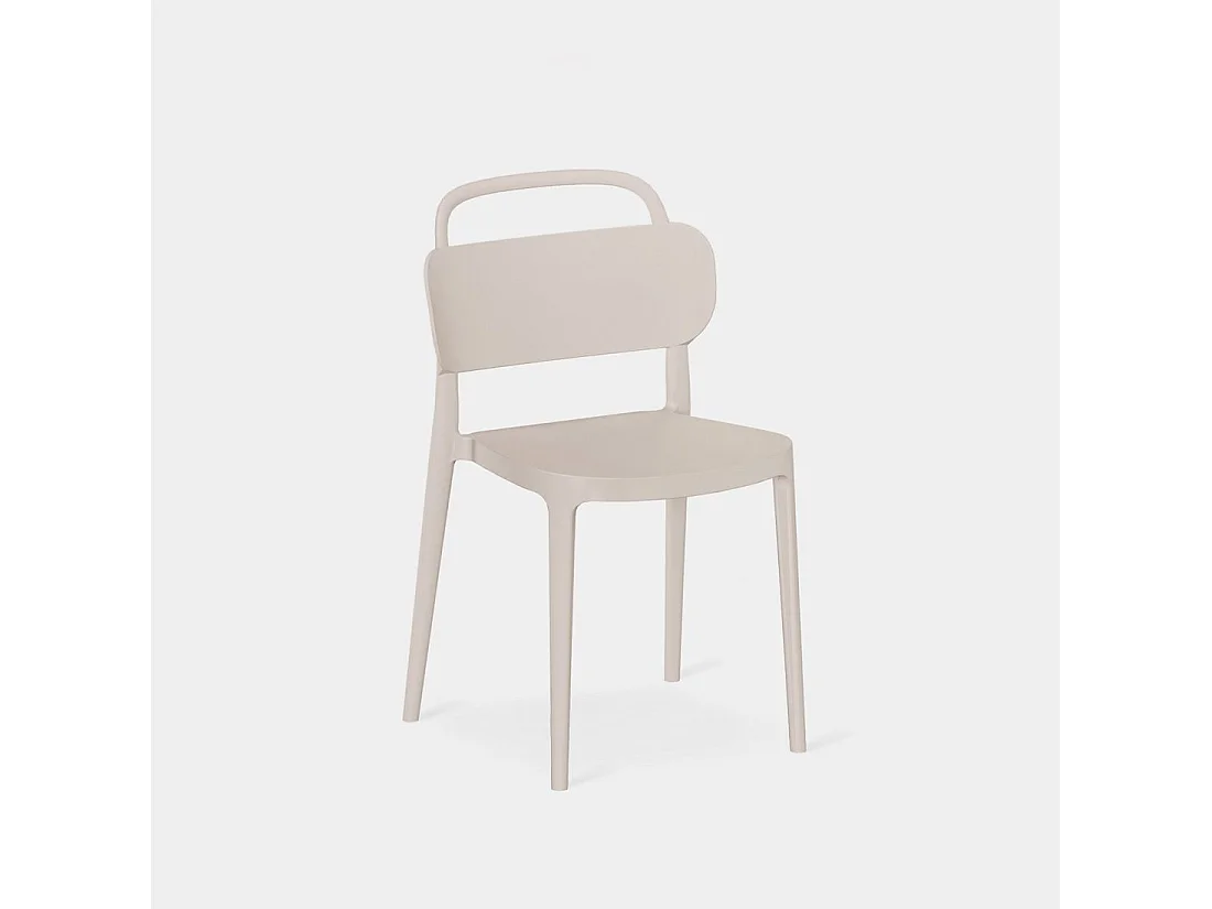 Chaise d'extérieur en plastique beige 47x78 cm-Edda