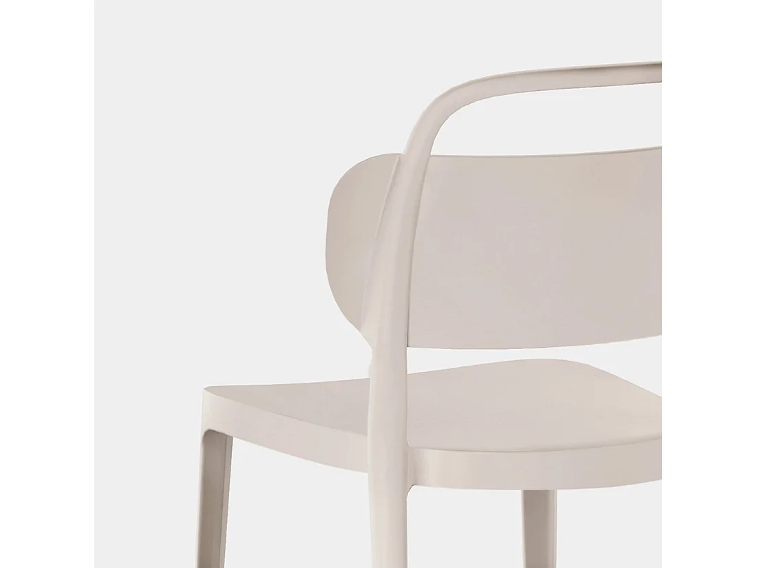 Chaise d'extérieur en plastique beige 47x78 cm-Edda