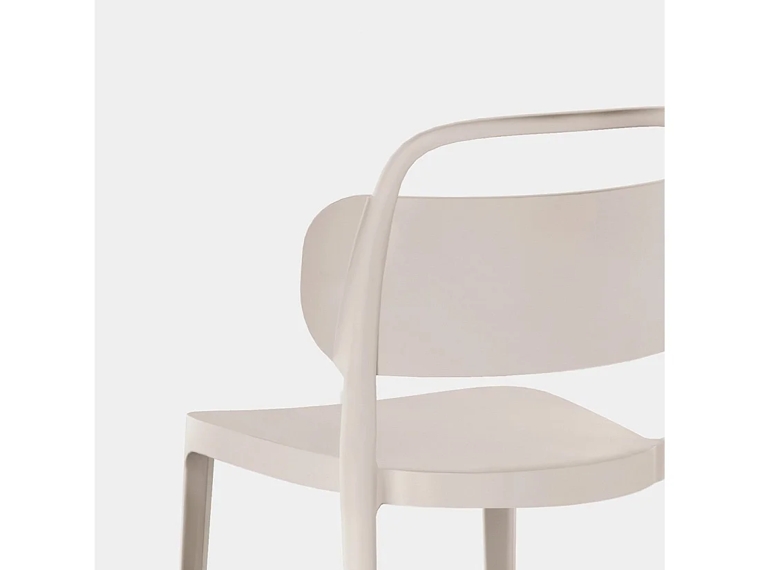 Chaise de cuisine en plastique beige 47x78 cm-Edda