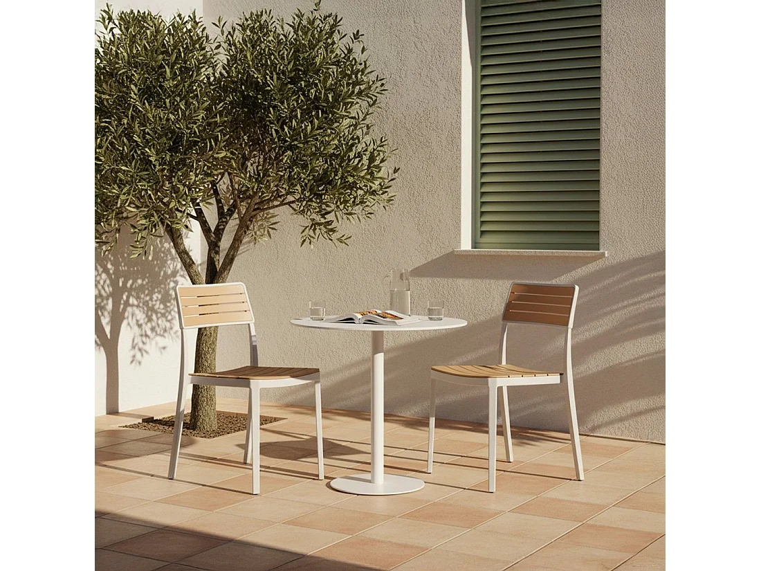 Silla de exterior de Plástico Blanco 81 x 41- Hilda