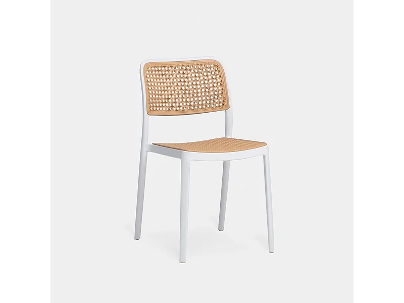 Silla de exterior de Plástico Blanco 81 x 44- Kaira