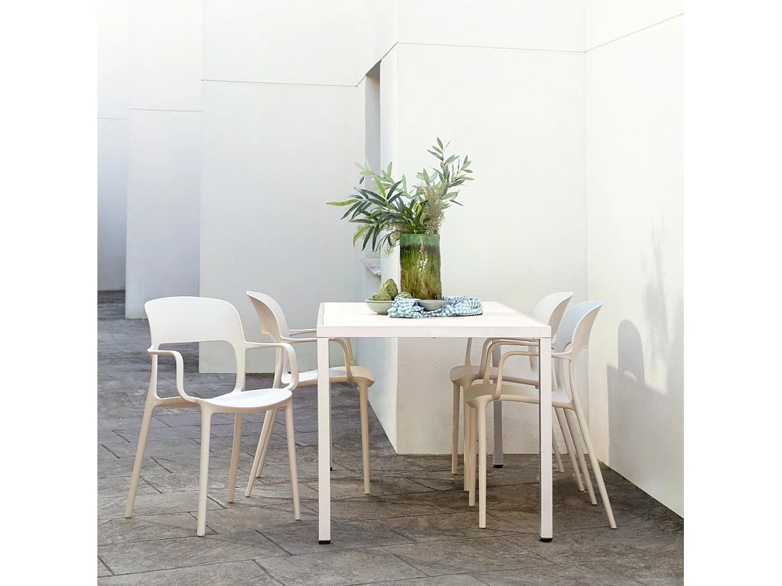 Chaise d'extérieur en plastique beige 53x83 cm-Klint