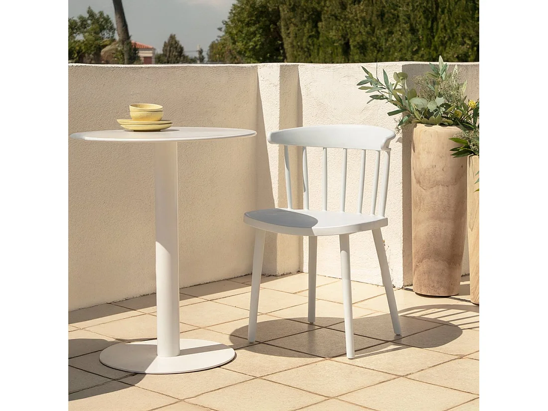 Silla de exterior de Plástico Blanco 75 x 48- Mirka