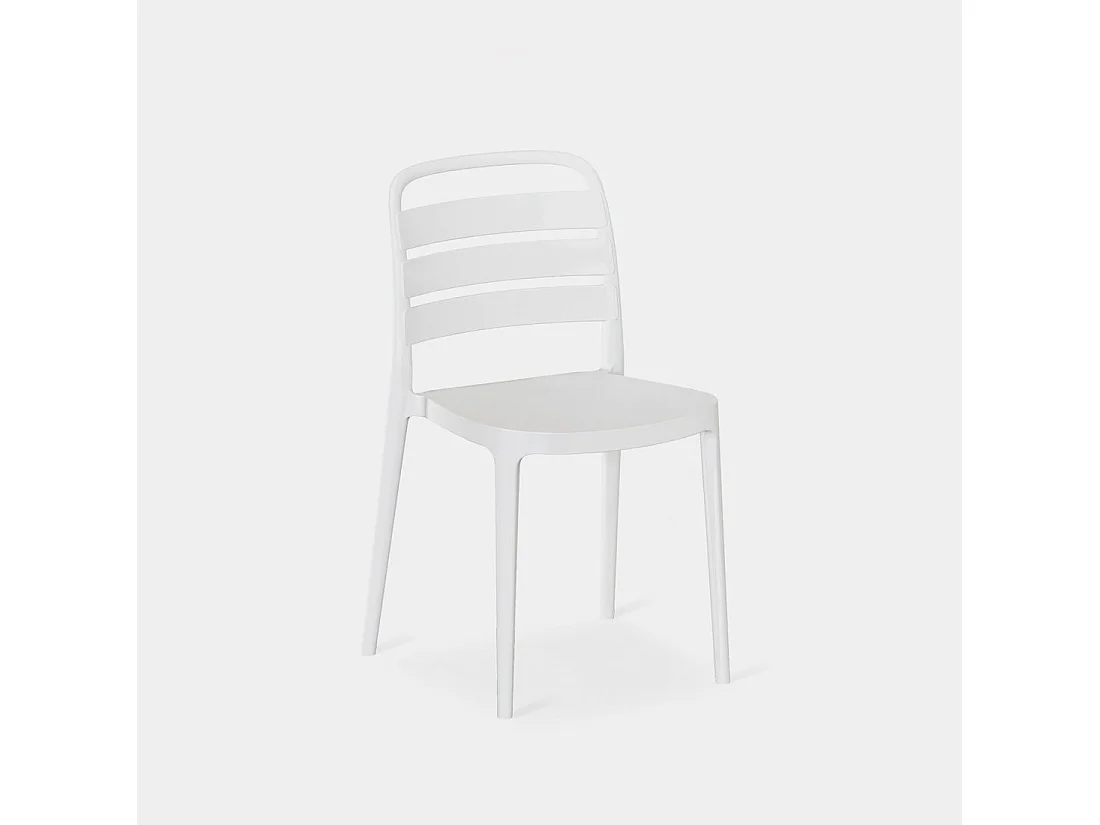 Chaise d'extérieur en plastique blanc 42x80 cm-Zira