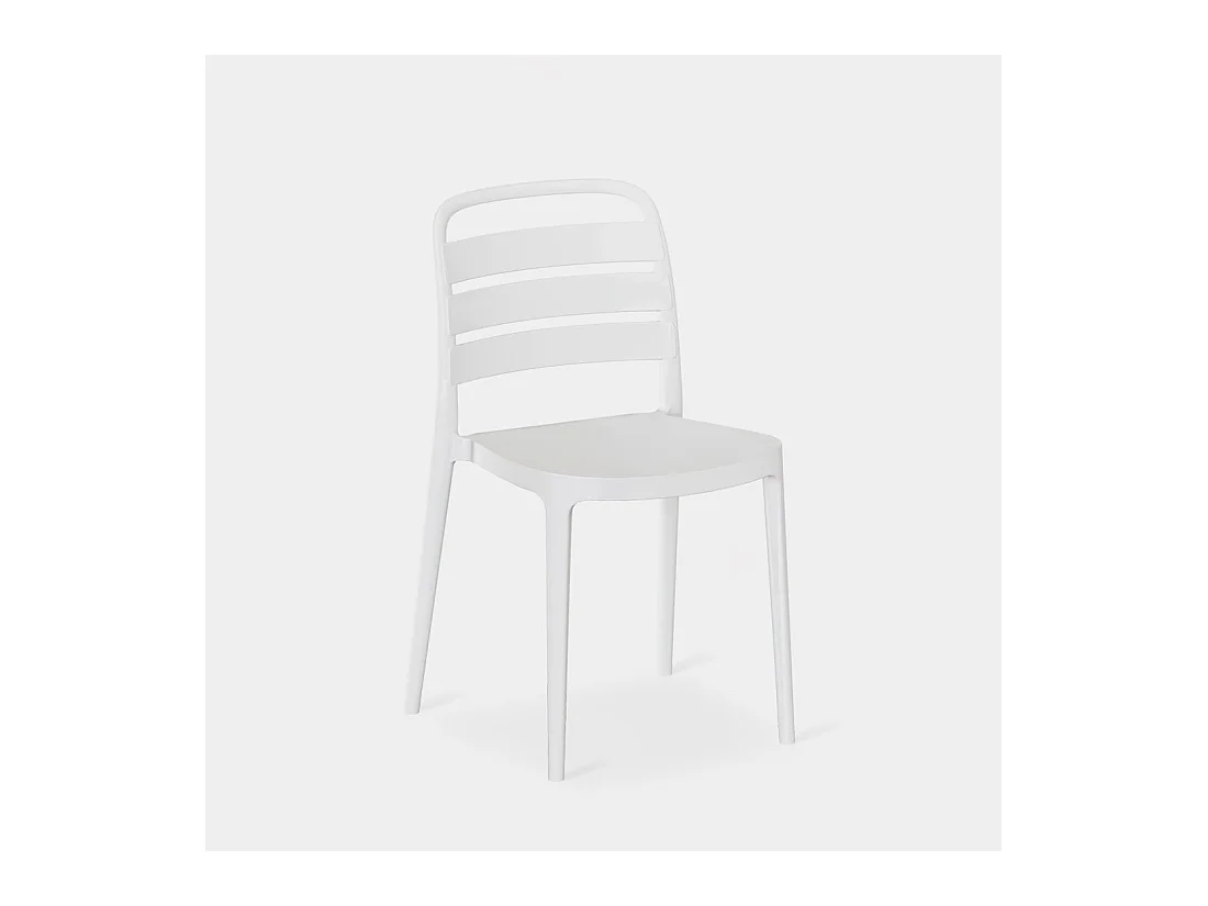 Chaise d'extérieur en plastique blanc 42x80 cm-Zira