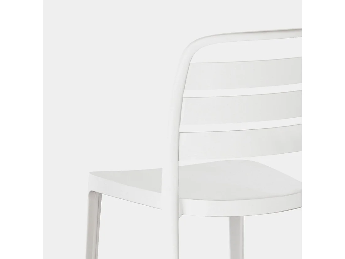 Chaise d'extérieur en plastique blanc 42x80 cm-Zira