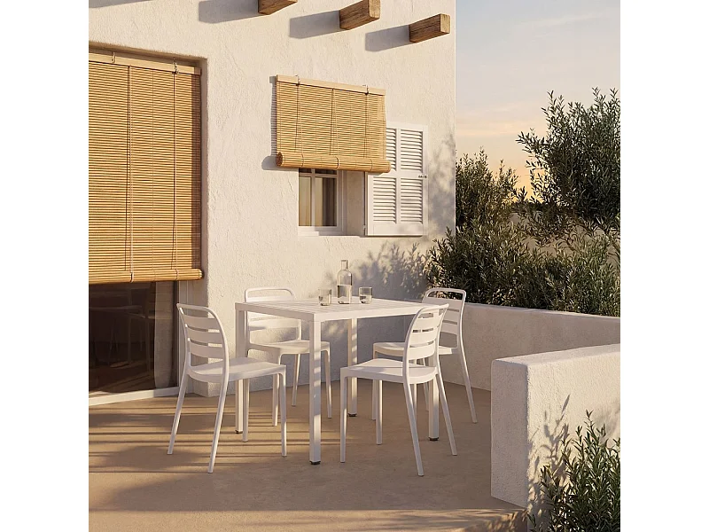 Silla de exterior de Plástico Blanco 80 x 42- Zira