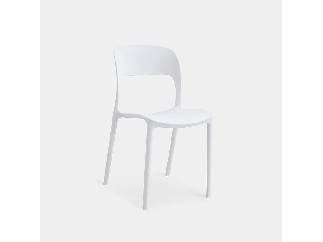 Chaise d'extérieur en plastique blanc 46x83 cm-Klint