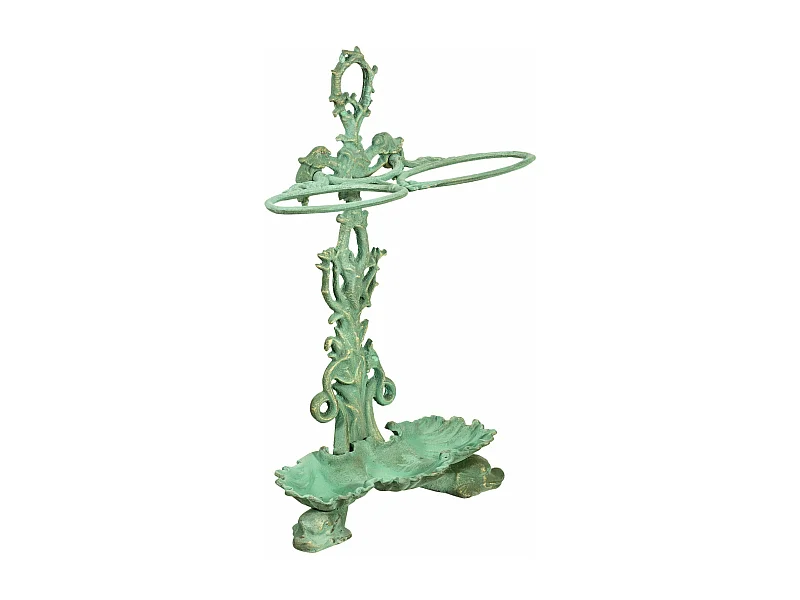 BISCOTTINI Porte-Parapluie - Fonte Finition Vert Antique - Extérieur - Couloir - Entrée - Jardin - Terrasse - Balcon - 53x21x77 cm