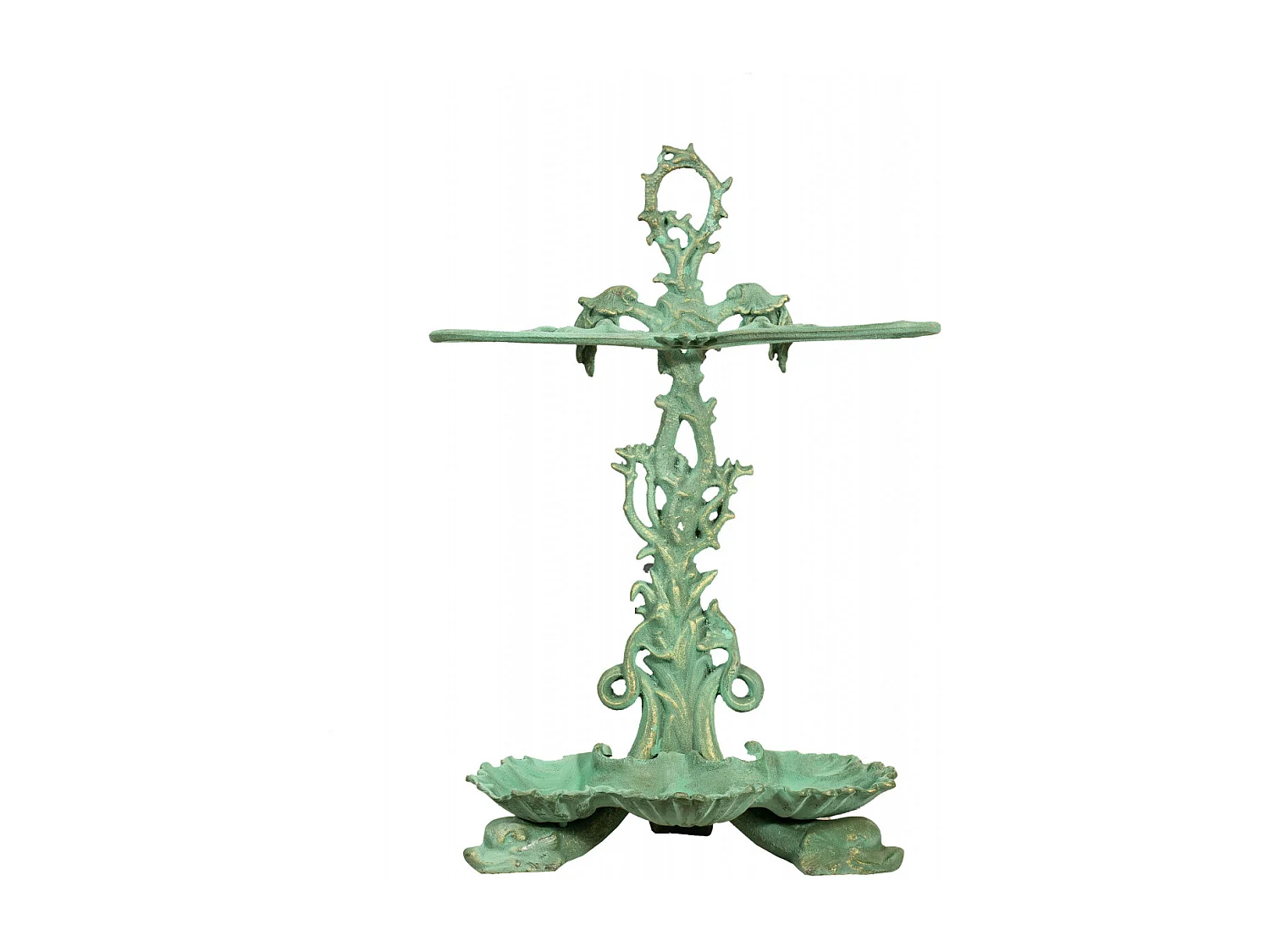 BISCOTTINI Porte-Parapluie - Fonte Finition Vert Antique - Extérieur - Couloir - Entrée - Jardin - Terrasse - Balcon - 53x21x77 cm