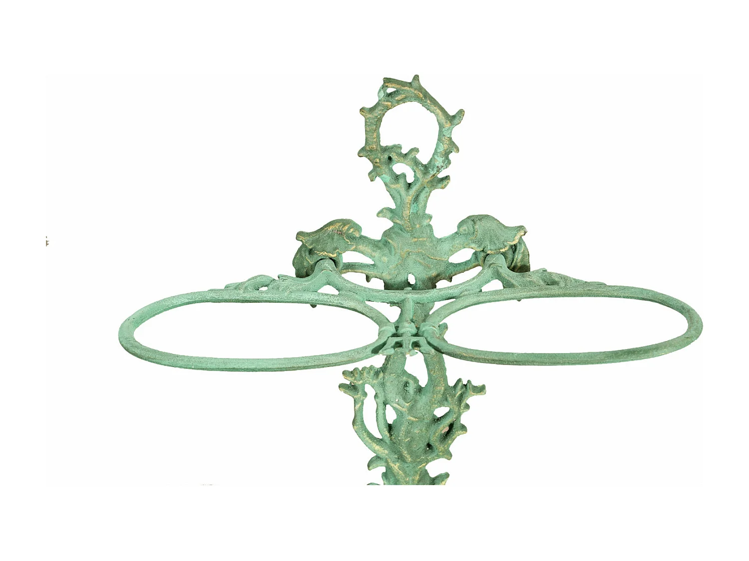 BISCOTTINI Porte-Parapluie - Fonte Finition Vert Antique - Extérieur - Couloir - Entrée - Jardin - Terrasse - Balcon - 53x21x77 cm