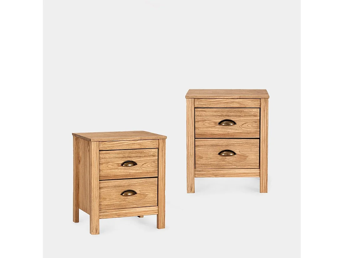 Mesita de noche 1 cajón de Madera Natural 50 x 42- Oak