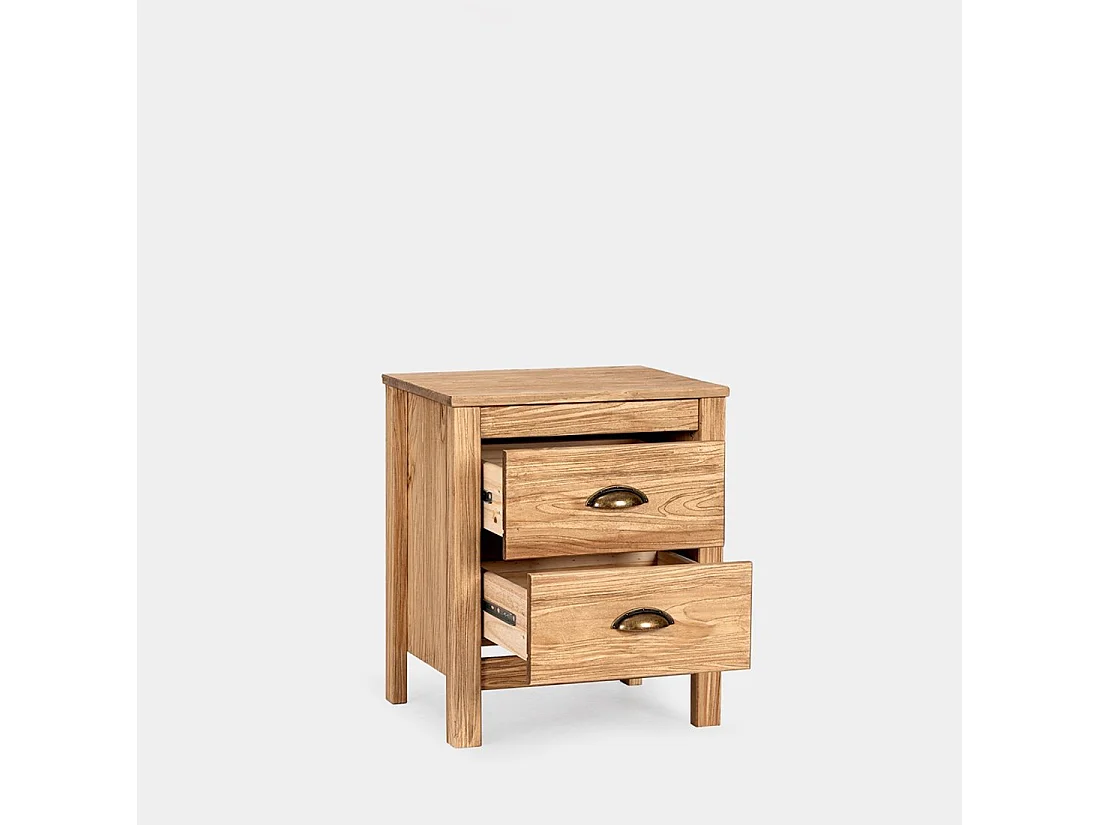 Mesita de noche 1 cajón de Madera Natural 50 x 42- Oak