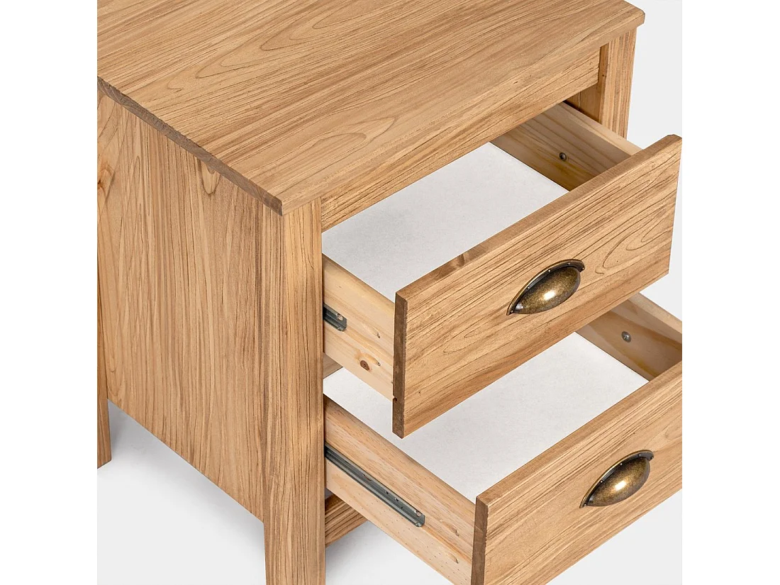 Mesita de noche 1 cajón de Madera Natural 50 x 42- Oak