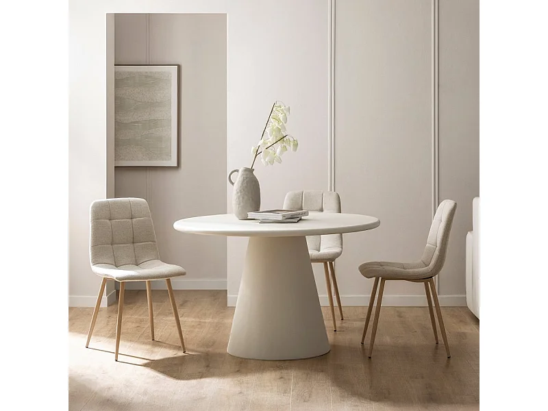 Table fixe en ciment blanc 120x75 cm-Verka