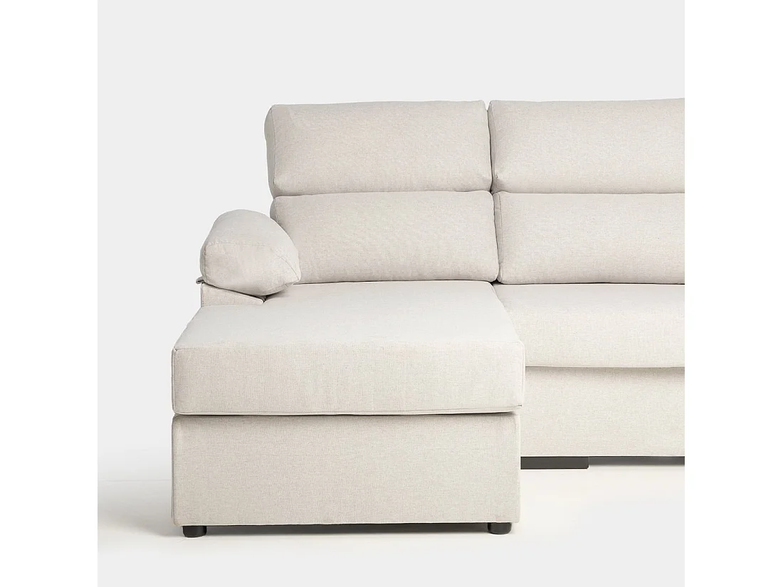 Sofá chaise longue de Poliéster Beige 100 x 239- Karlmar