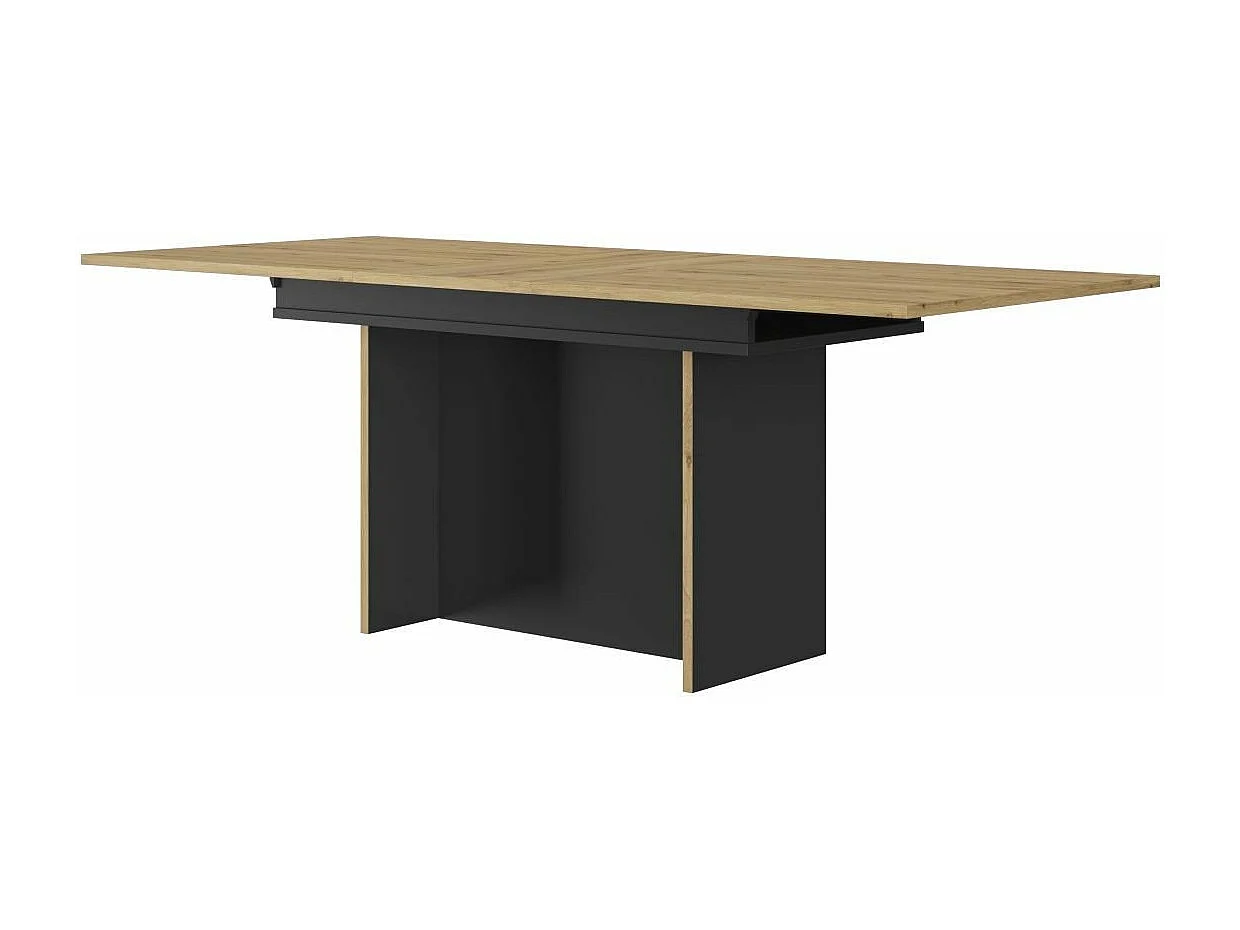 Table rectangulaire pied fût extensible 1 allonge Raphael - L160 cm