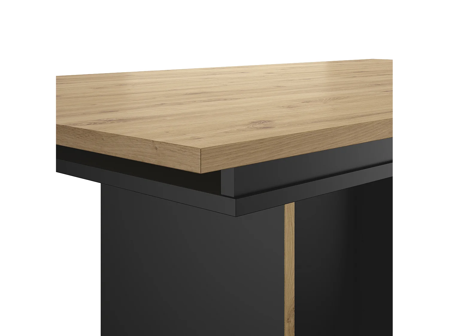 Table rectangulaire pied fût extensible 1 allonge Raphael - L160 cm