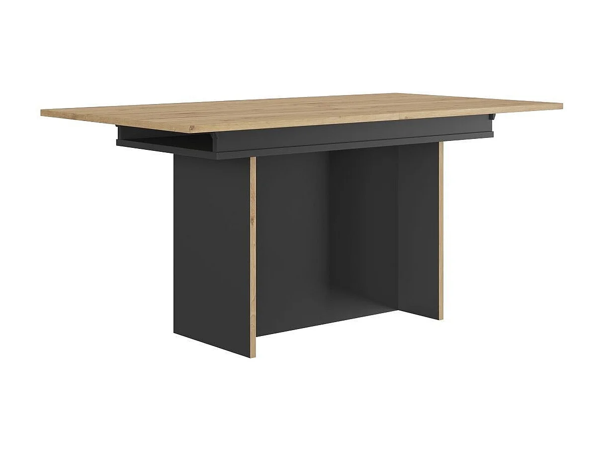 Table rectangulaire pied fût extensible 1 allonge Raphael - L160 cm