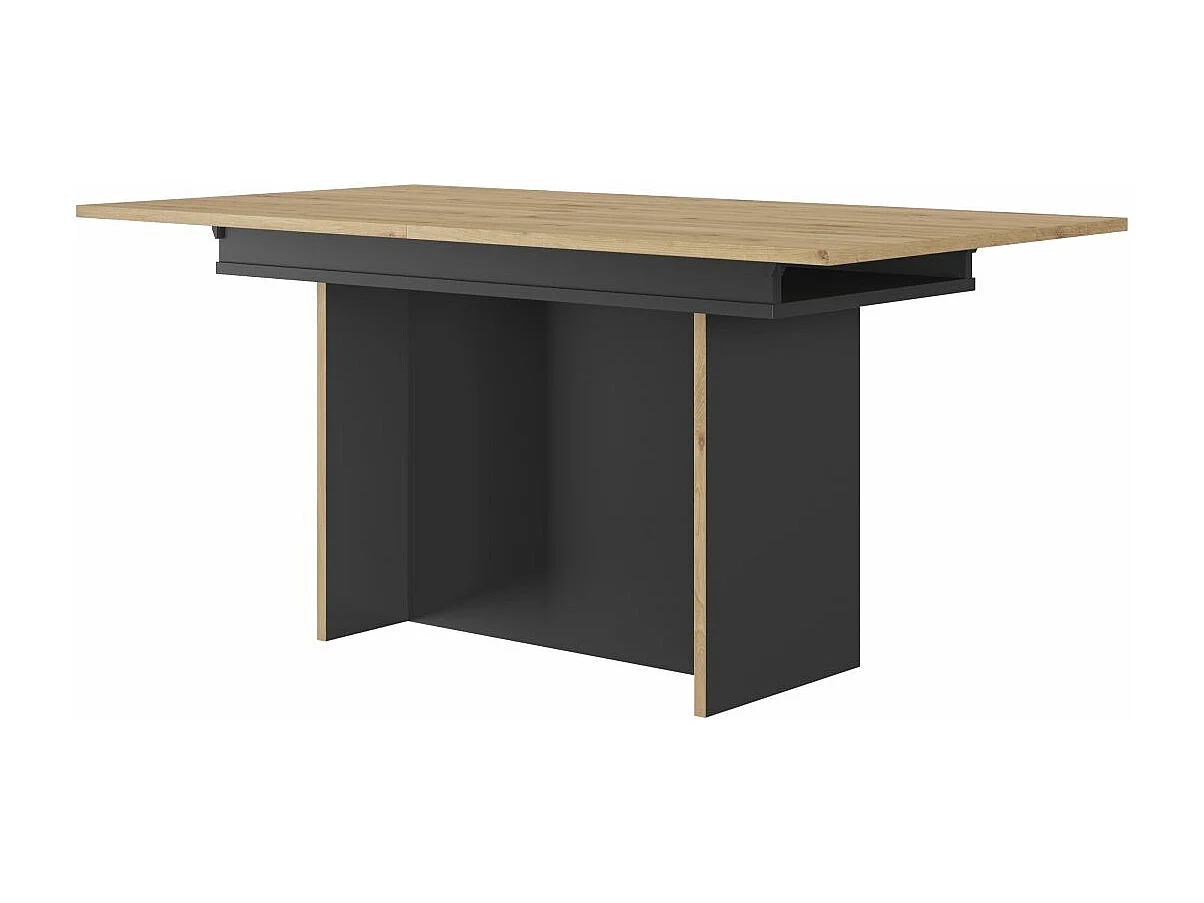 Table rectangulaire pied fût extensible 1 allonge Raphael - L160 cm