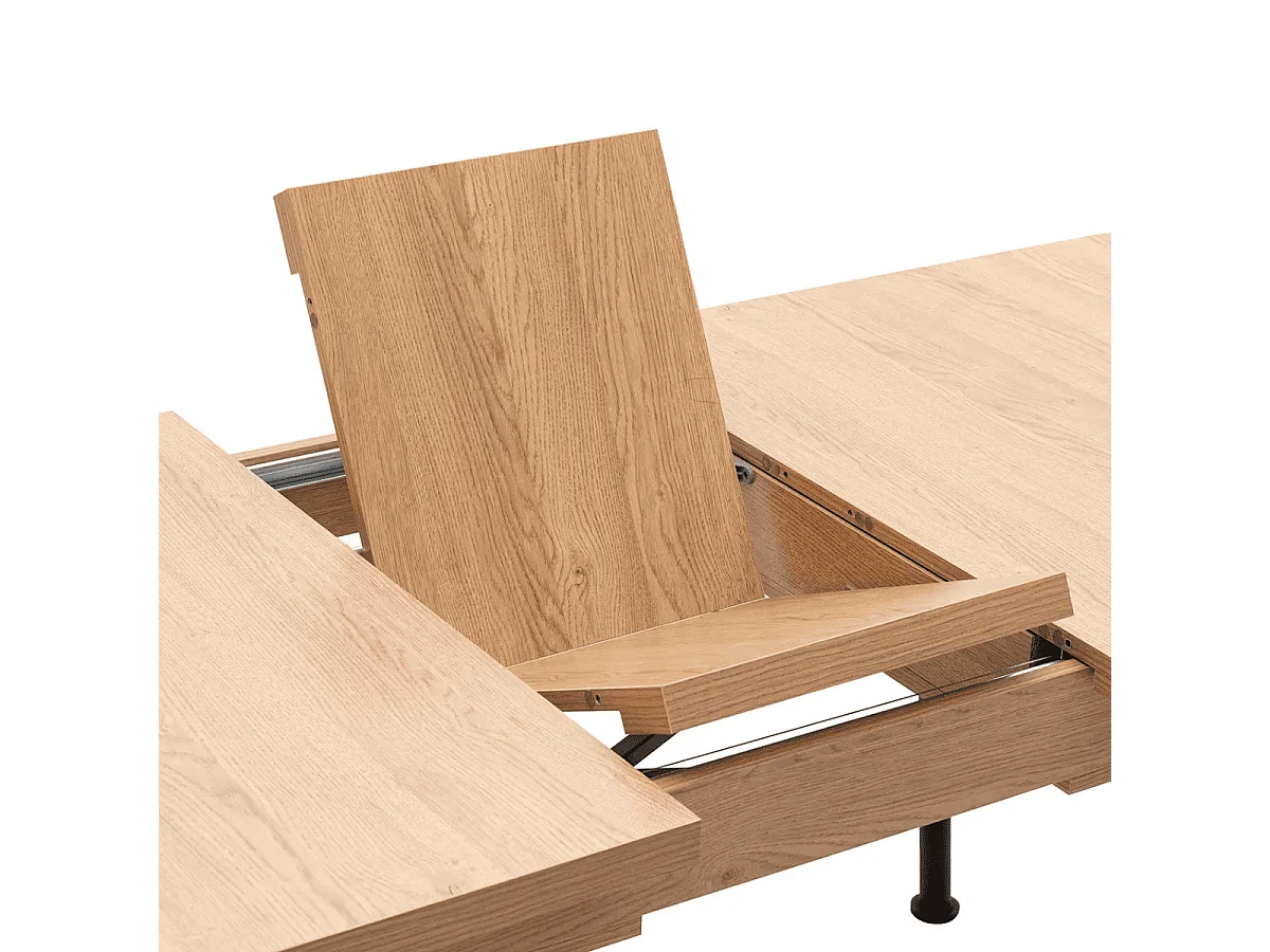 Table extensible de 160 à 198 cm décor chêne et noir - NALA