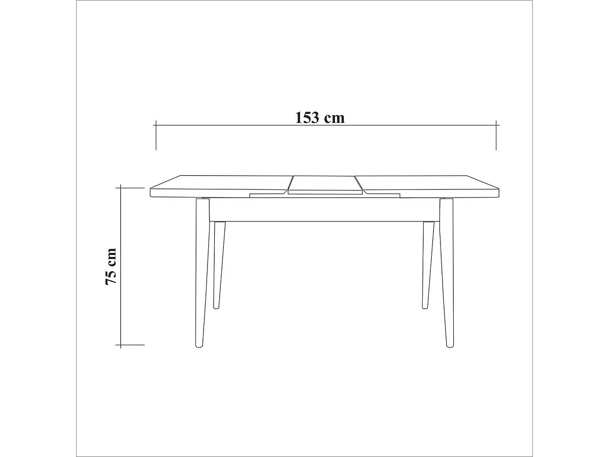 Table extensible de 120 à 153 cm décor hêtre et blanc - OLIVER