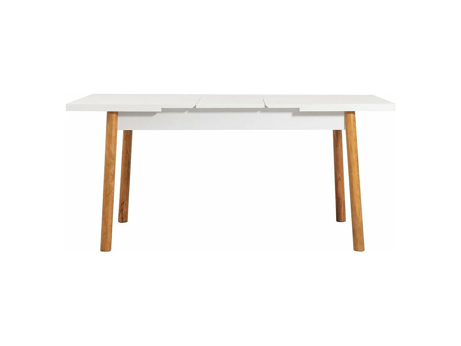 Table extensible de 120 à 153 cm décor blanc et pin atlantique - SANTIAGO