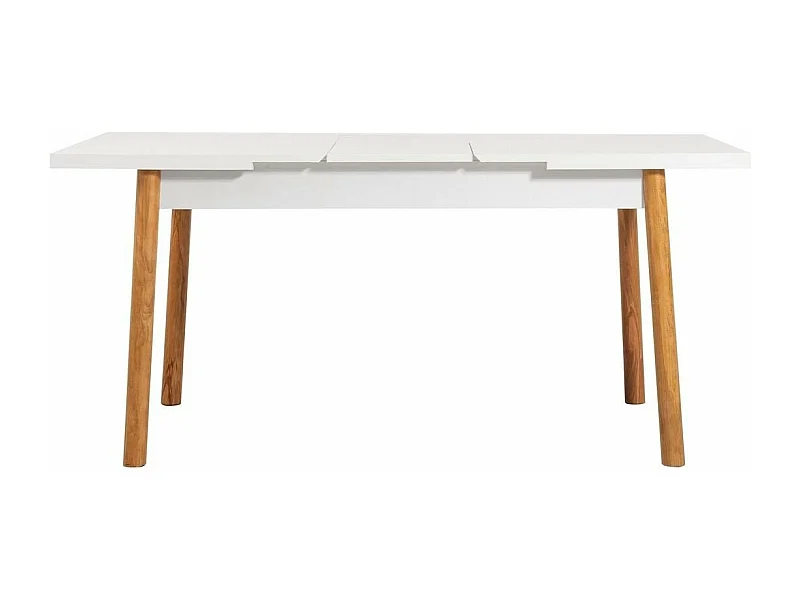Tavolo allungabile da 120 a 153 cm, decorazione bianca e pino atlantico - SANTIAGO