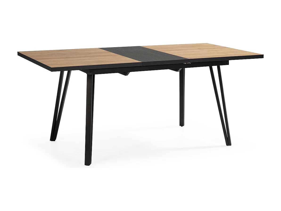 Table extensible de 140 à 180 cm avec pieds en métal noir - CLEO