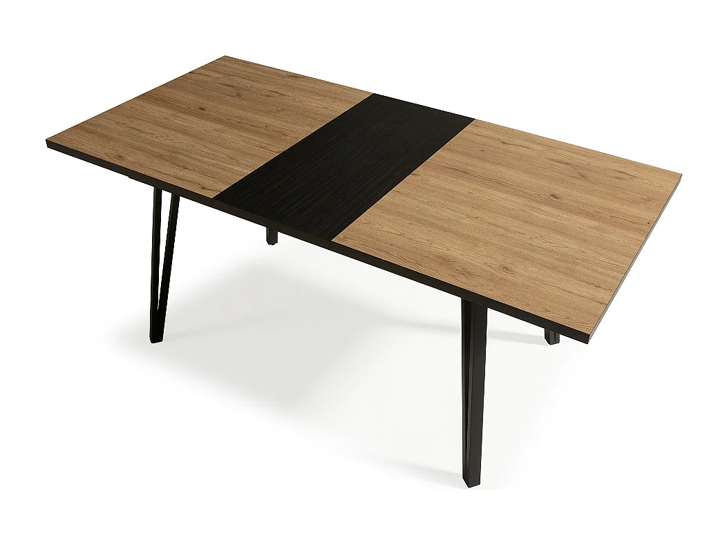 Table extensible de 140 à 180 cm avec pieds en métal noir - CLEO