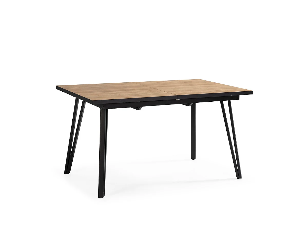 Table extensible de 140 à 180 cm avec pieds en métal noir - CLEO