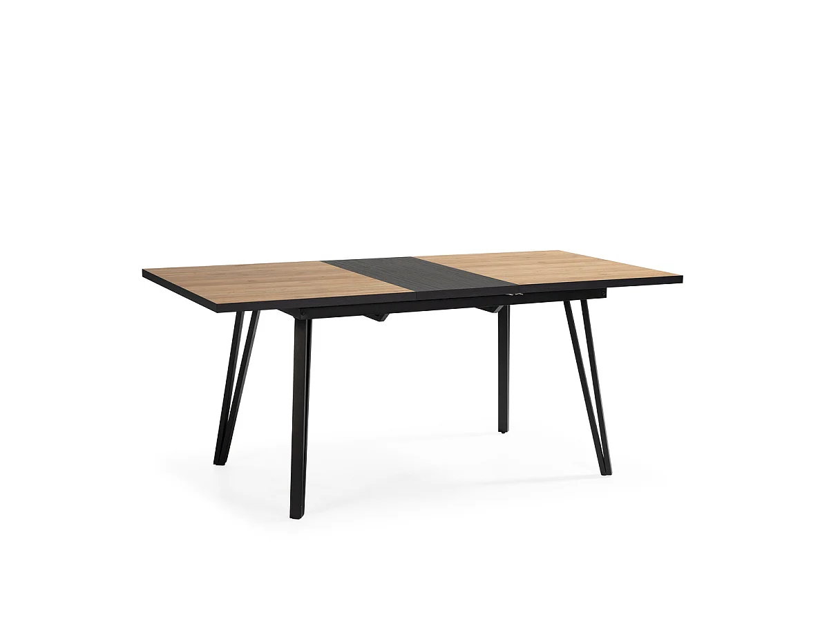 Table extensible de 140 à 180 cm avec pieds en métal noir - CLEO