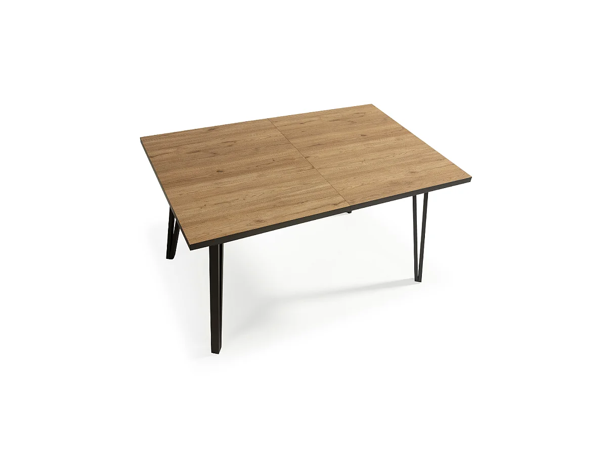 Table extensible de 140 à 180 cm avec pieds en métal noir - CLEO