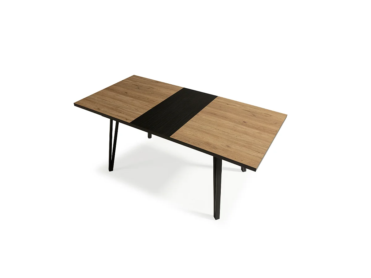 Table extensible de 140 à 180 cm avec pieds en métal noir - CLEO