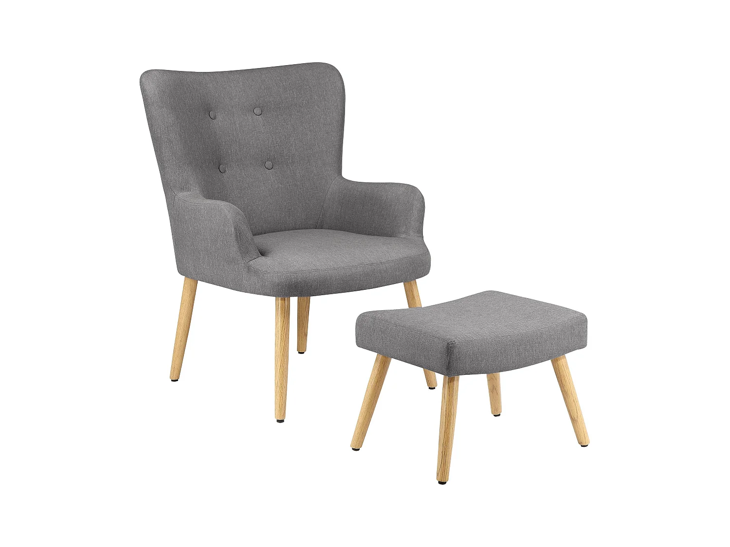 Coco | Fauteuil en tissu gris clair