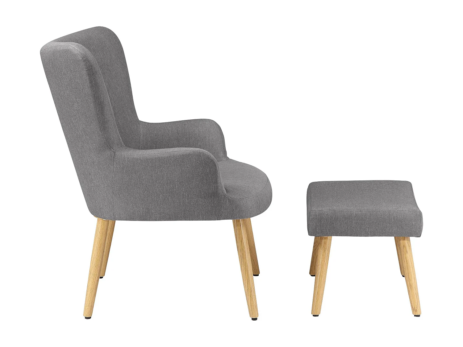 Coco | Fauteuil en tissu gris clair