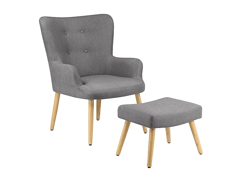 Coco | Fauteuil in stof lichtgrijs
