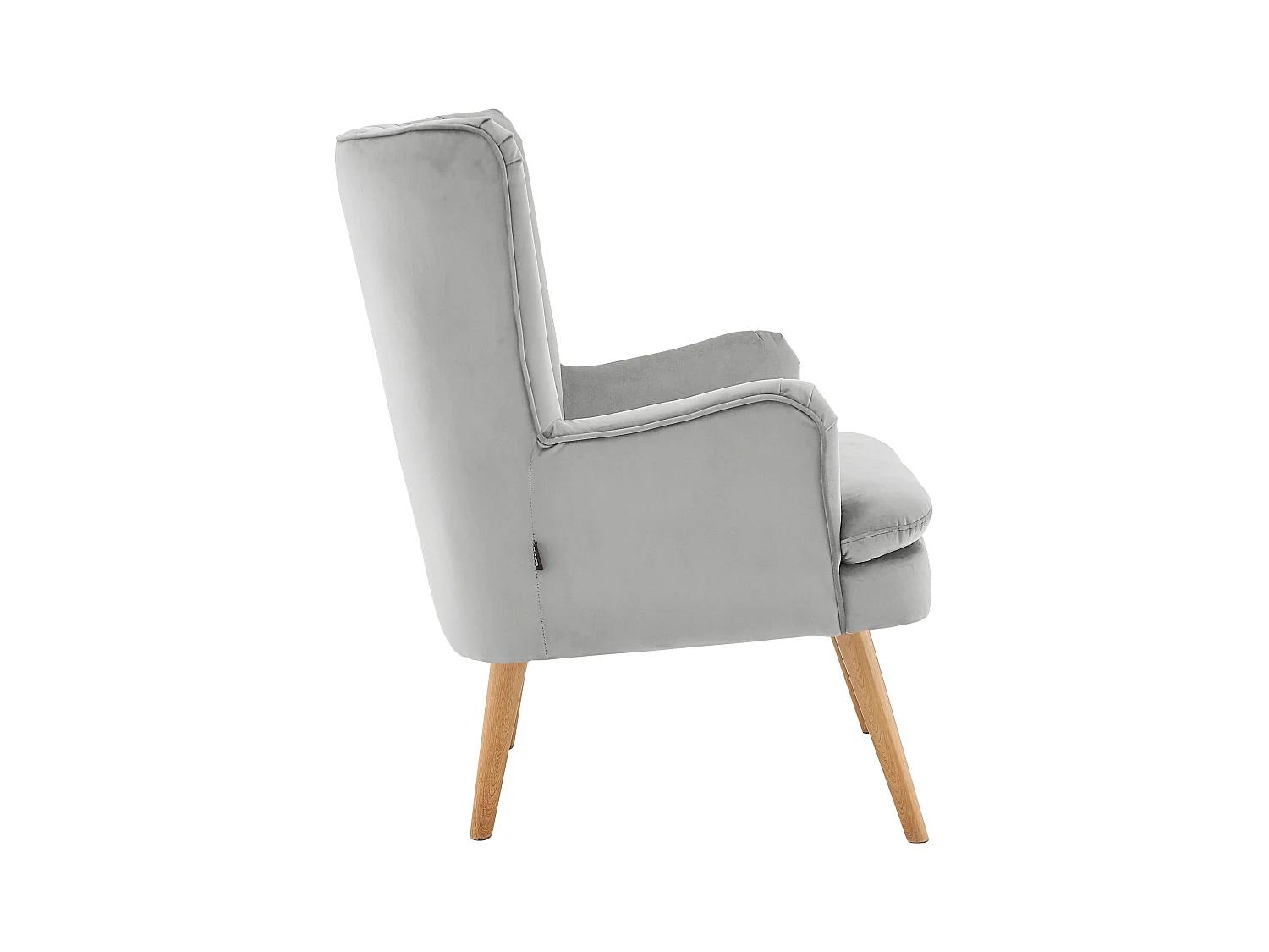 Zenia | Sessel + Hocker aus Samt grau