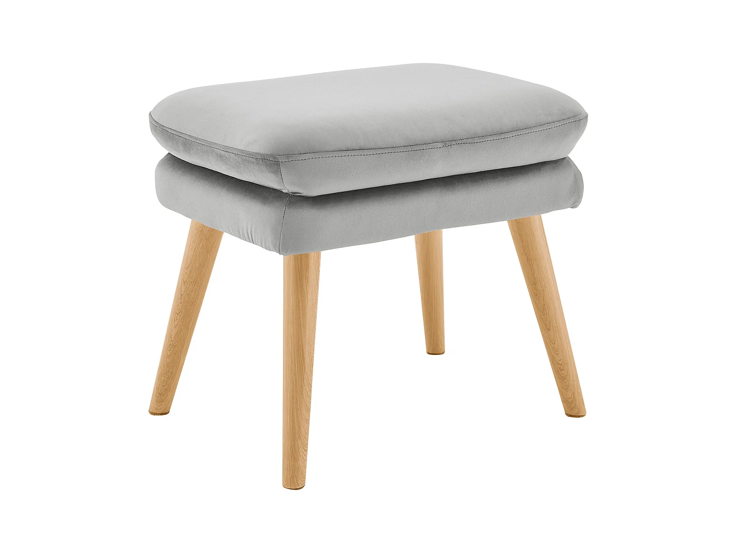 Zenia | Sessel + Hocker aus Samt grau