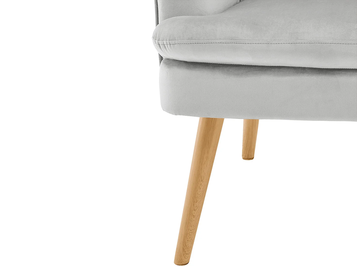 Zenia | Sessel + Hocker aus Samt grau