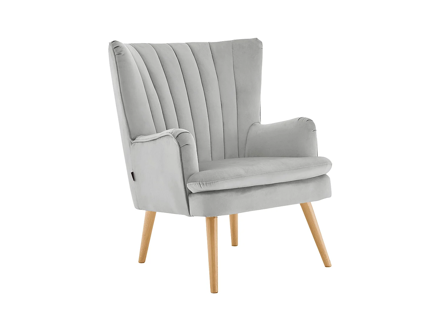 Zenia | Sessel + Hocker aus Samt grau