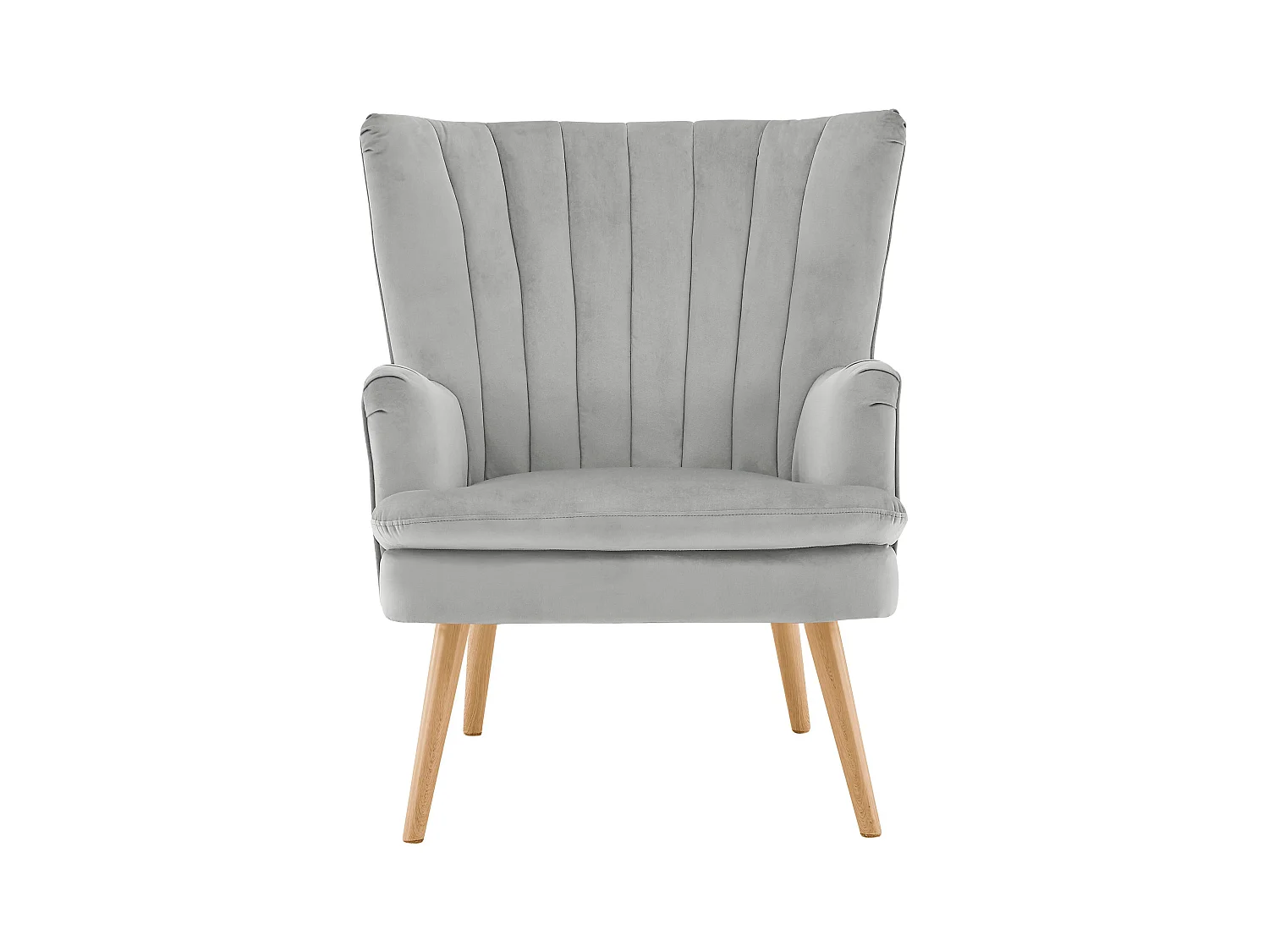 Zenia | Fauteuil + kruk in fluweel grijs