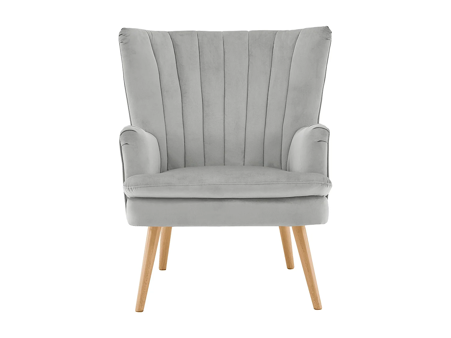 Zenia | Poltrona + sgabello in velluto grigio