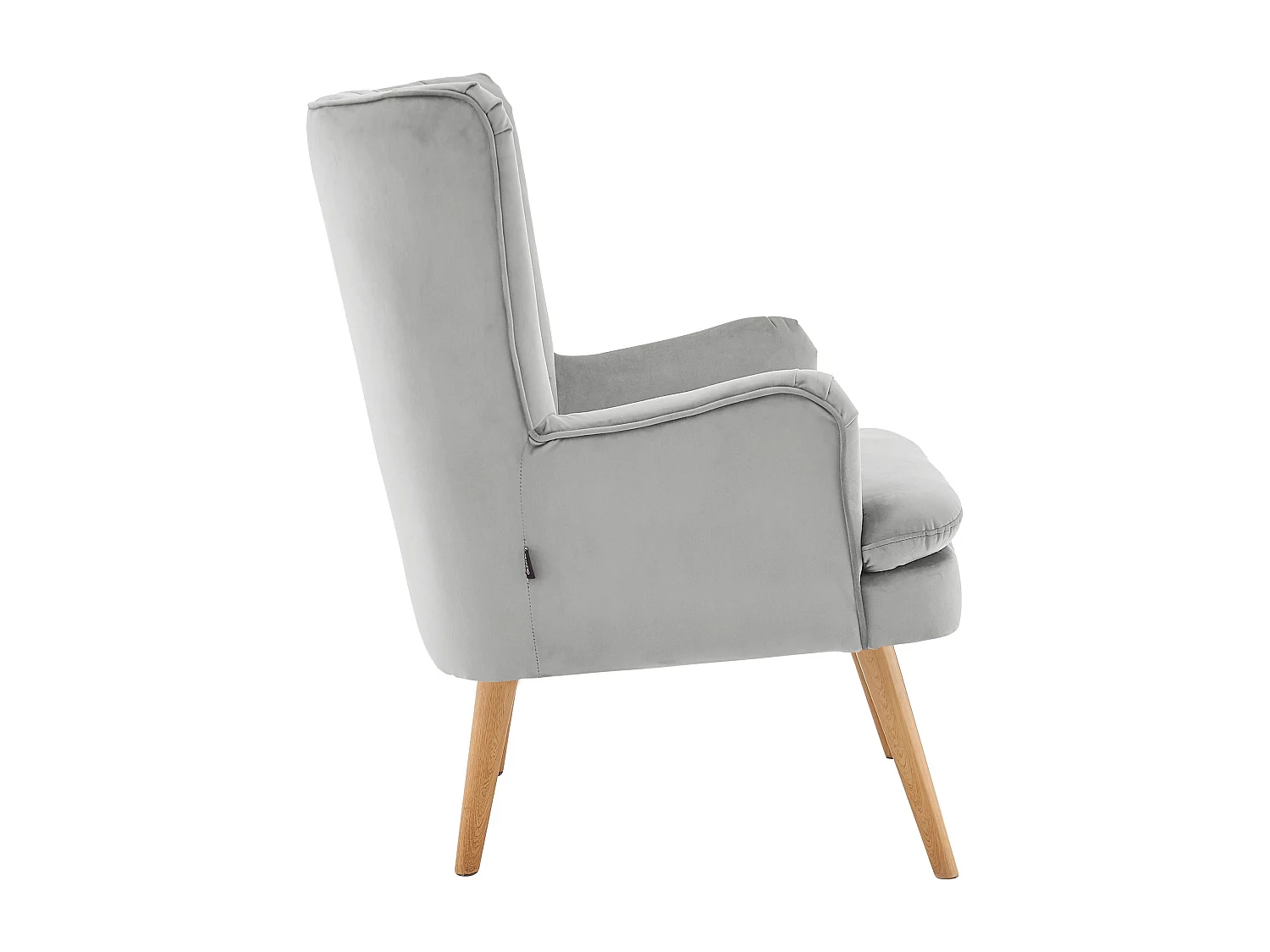 Zenia | Poltrona + sgabello in velluto grigio