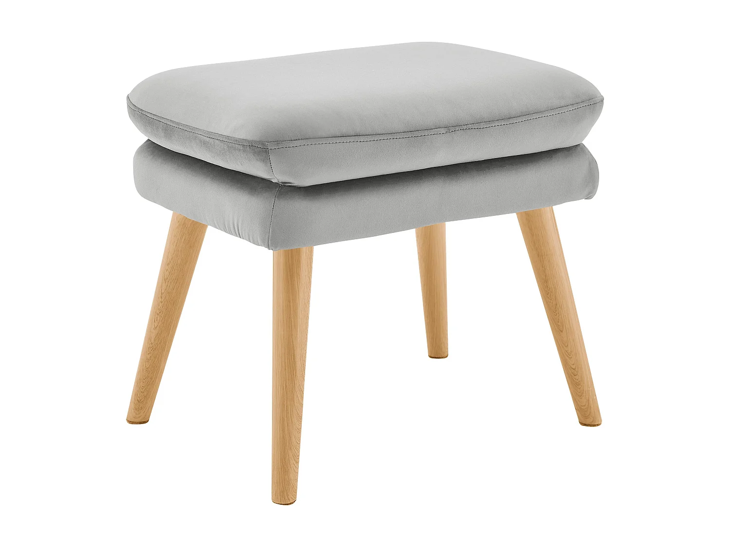 Zenia | Poltrona + sgabello in velluto grigio