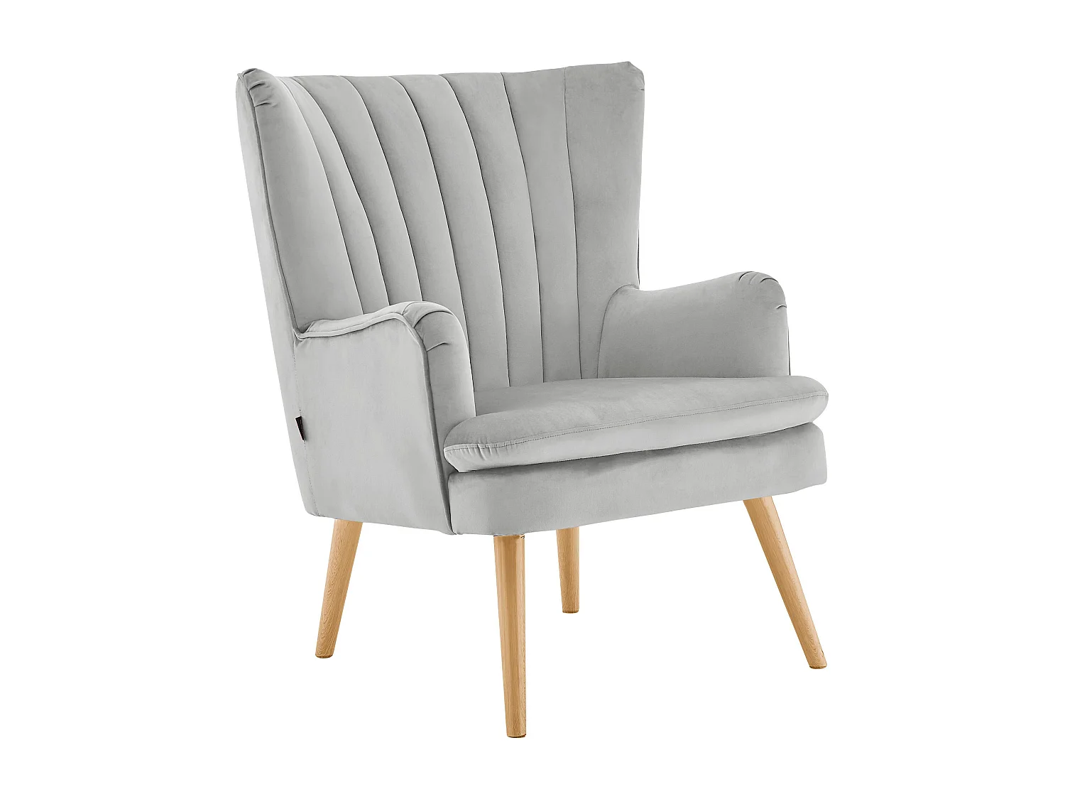 Zenia | Poltrona + sgabello in velluto grigio