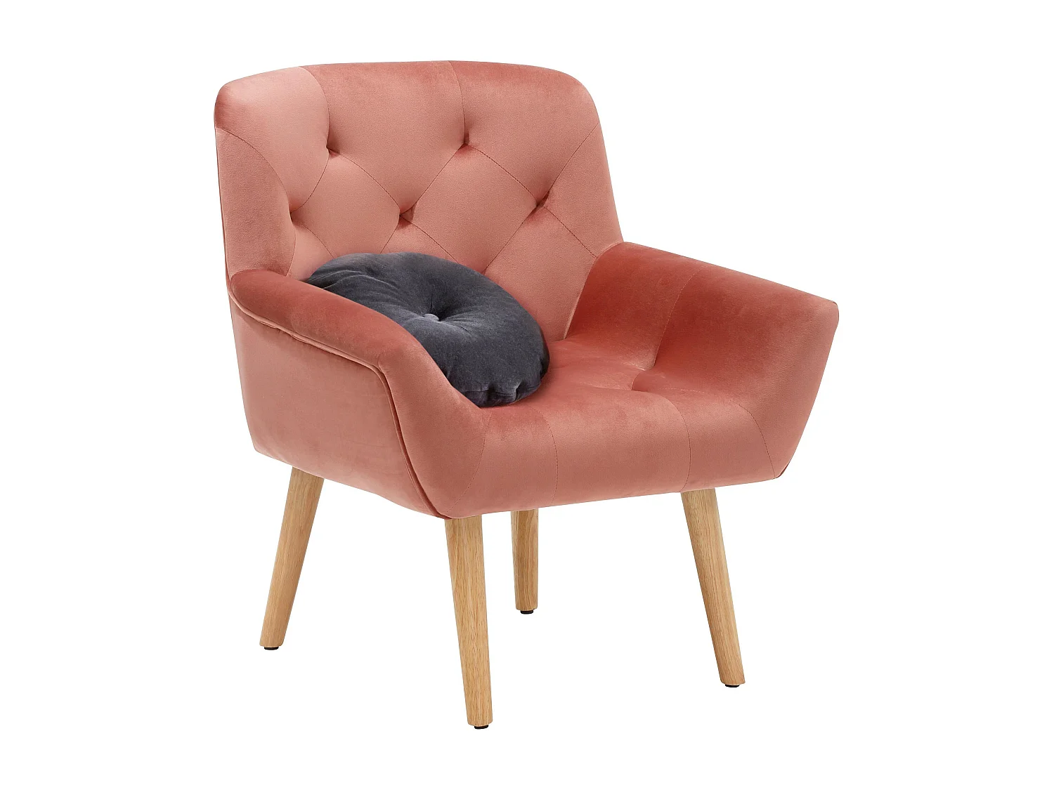 Sami | Fauteuil in fluweel roze