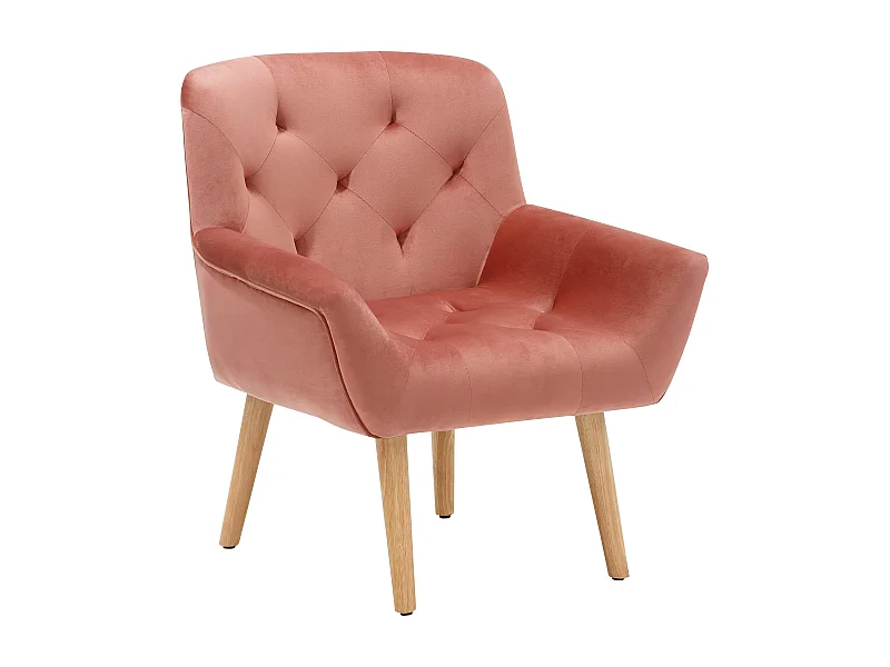 Sami | Fauteuil en velours rose