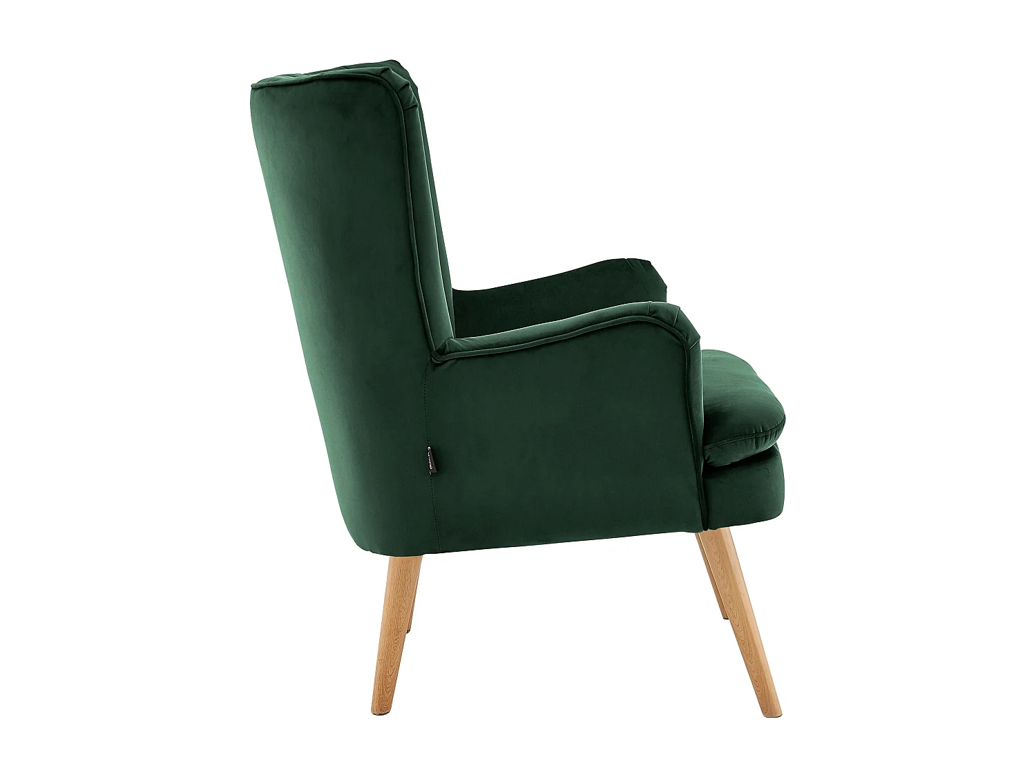 Zenia | Sillón + taburete en terciopelo verde oscuro